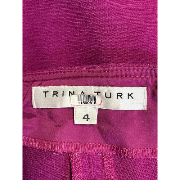 TRINA TURK Jarreau Colette Luxe Cropped Trouser Pants Fuschia Pink Size 4 - Picture 12 of 13